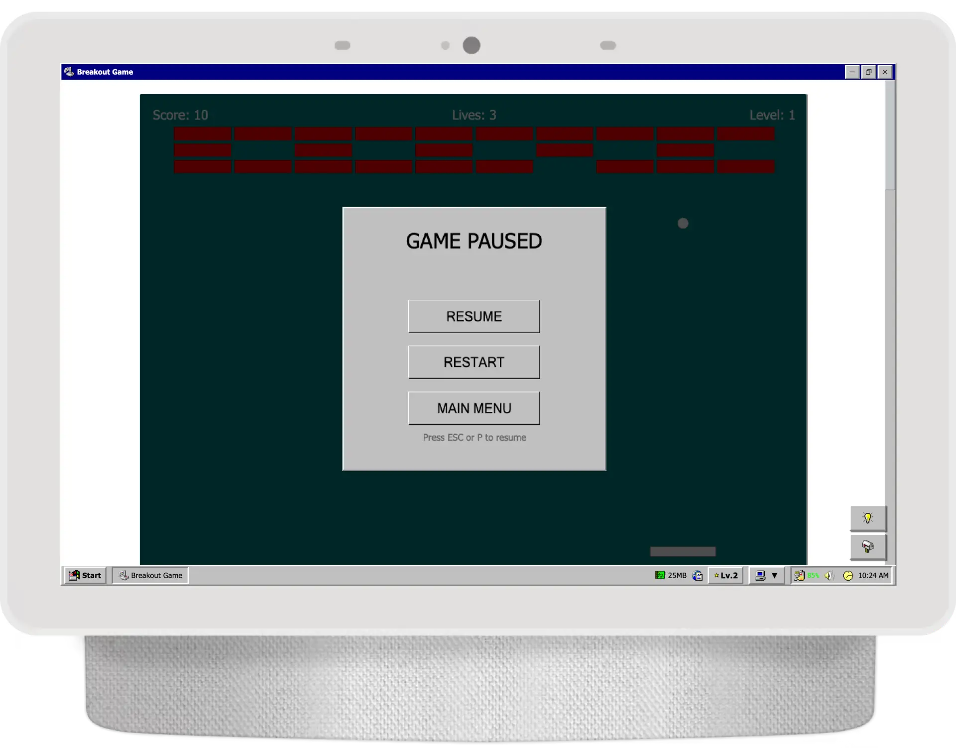 Breakout gameplay screenshot 2